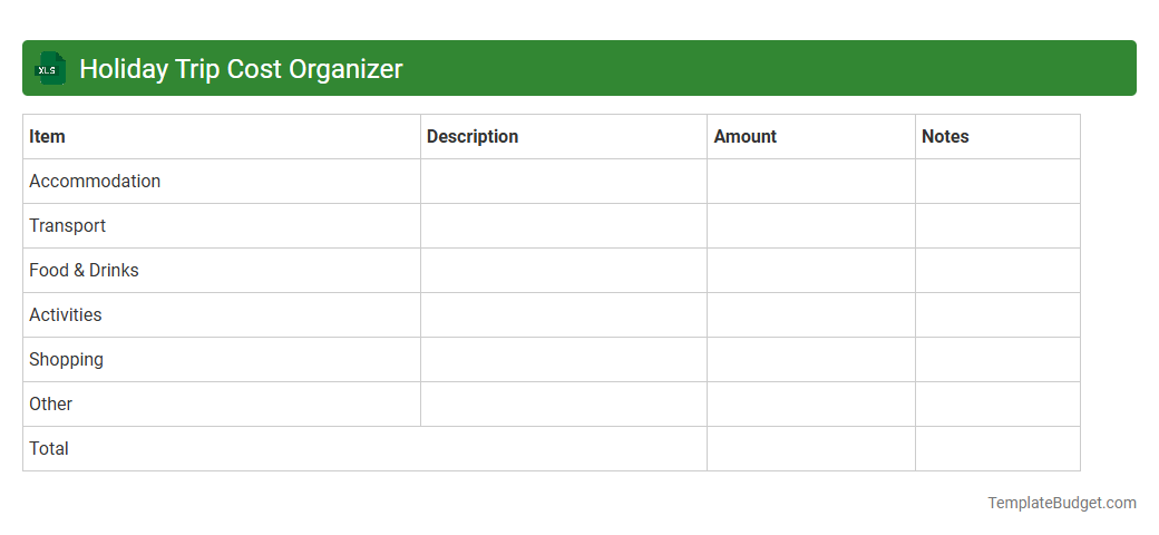 Holiday Trip Cost Organizer