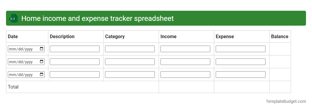 Home income and expense tracker spreadsheet