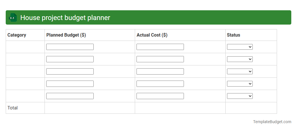 House project budget planner
