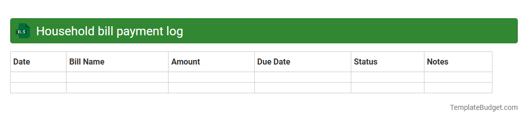 Household bill payment log