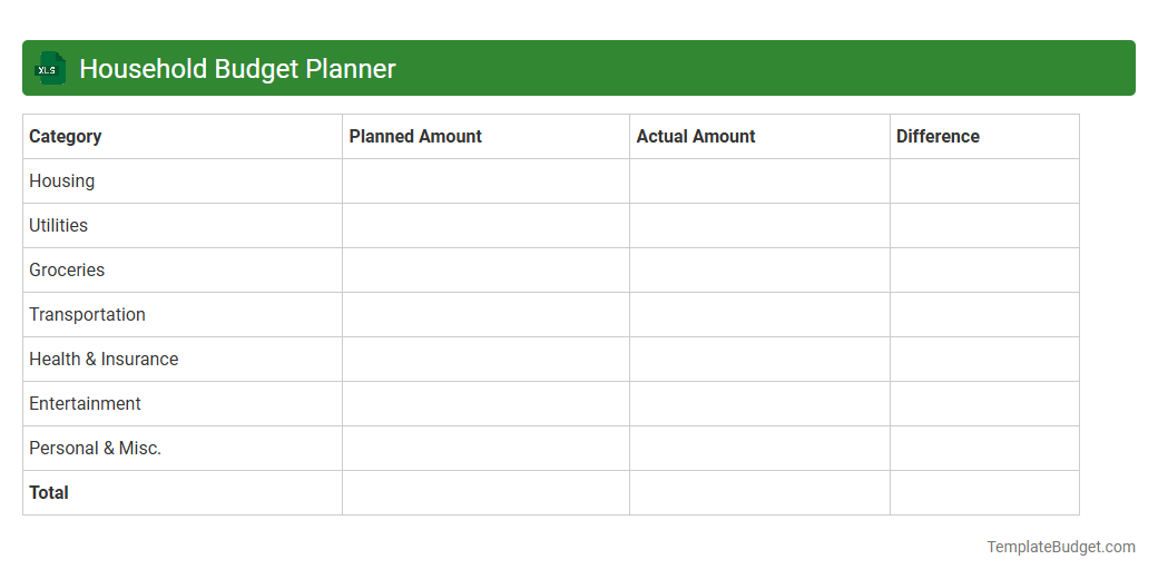 Household Budget Planner