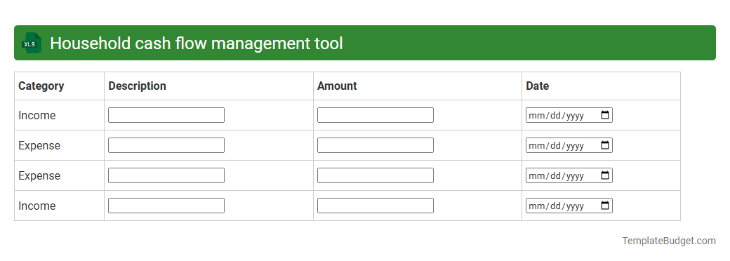 Household cash flow management tool