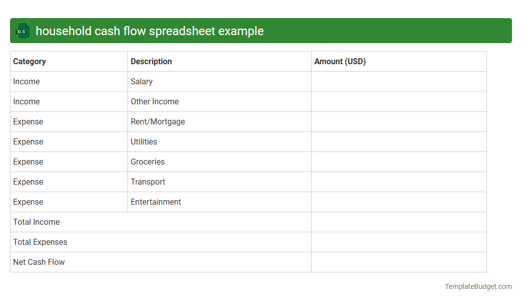 household cash flow spreadsheet example
