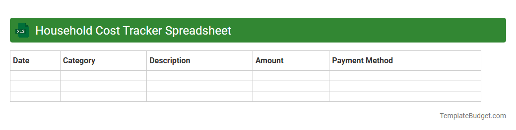 Household Cost Tracker Spreadsheet