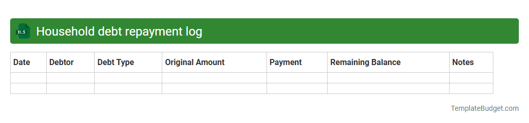 Household debt repayment log