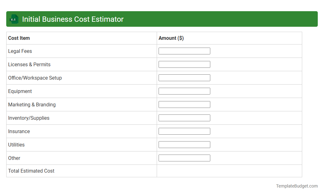Initial Business Cost Estimator
