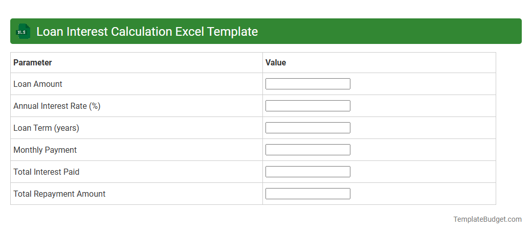 Loan Interest Calculation Excel Template