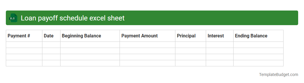 Loan payoff schedule excel sheet
