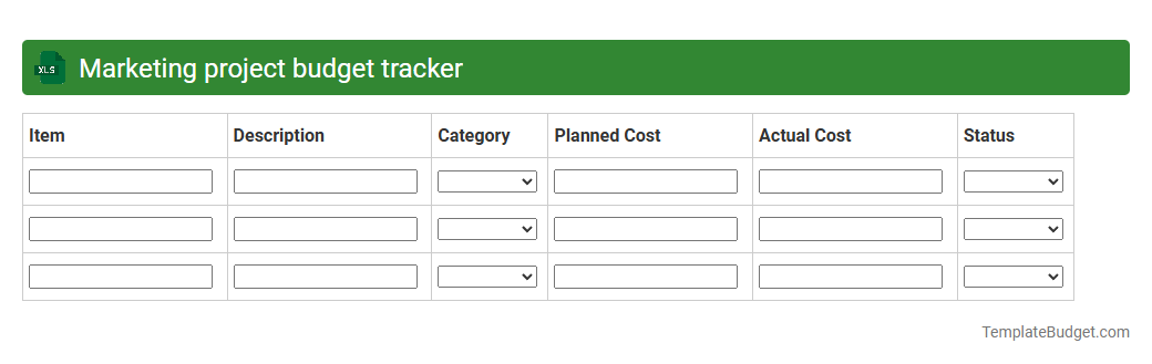 Marketing project budget tracker