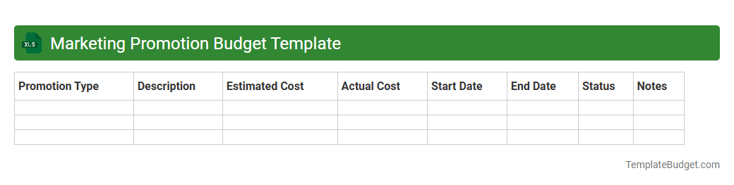 Marketing Promotion Budget Template
