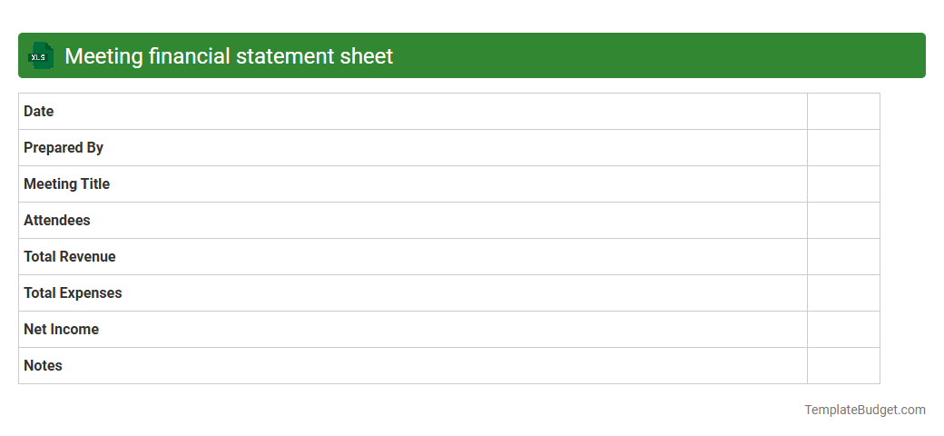 Meeting financial statement sheet