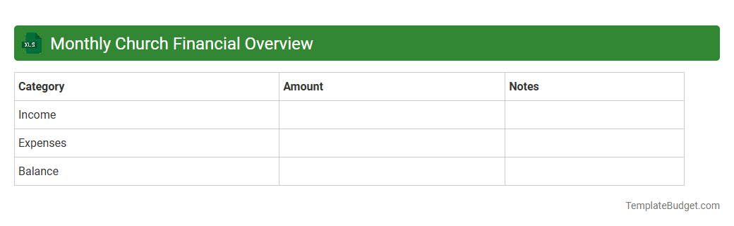 Monthly Church Financial Overview