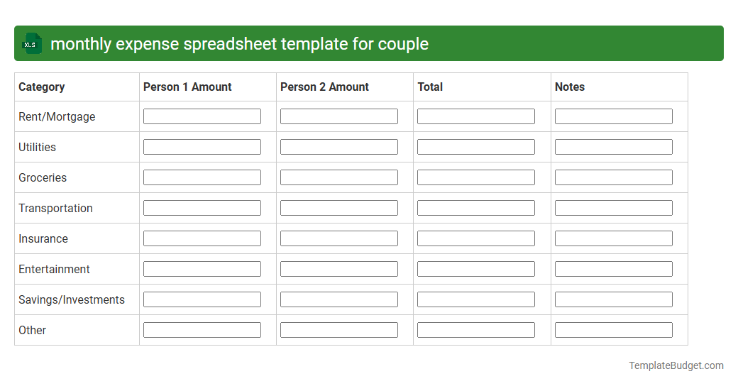 monthly expense spreadsheet template for couple
