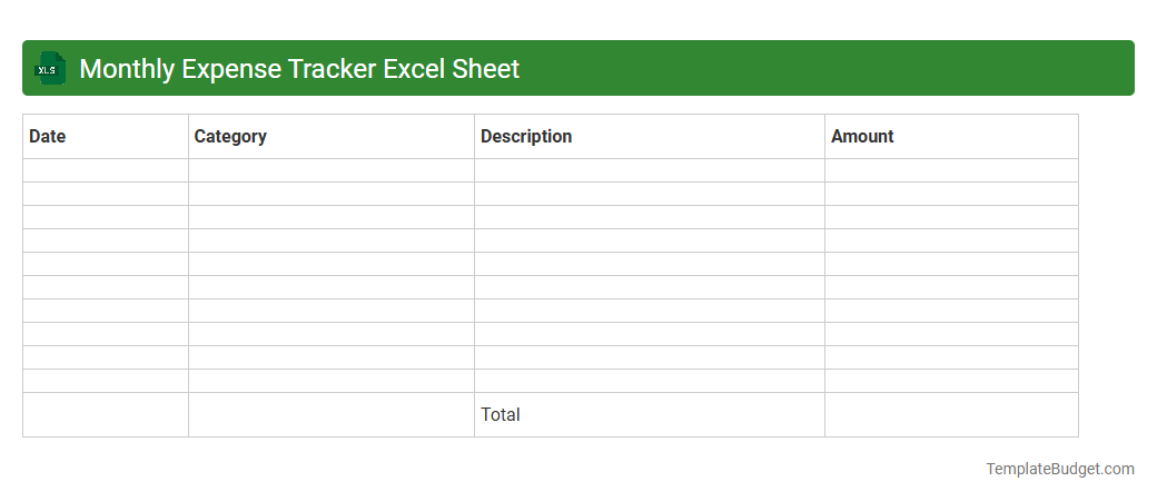 Monthly Expense Tracker Excel Sheet