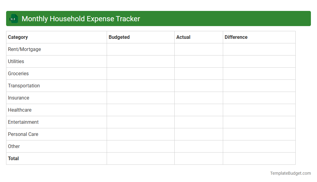 Monthly Household Expense Tracker