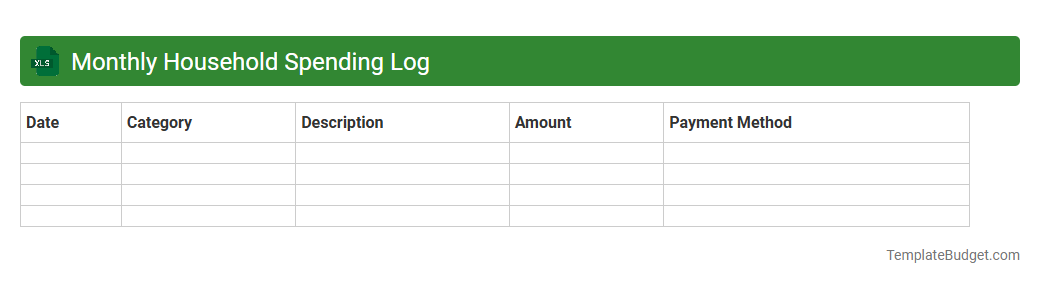 Monthly Household Spending Log