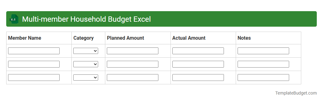 Multi-member Household Budget Excel