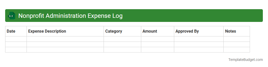 Nonprofit Administration Expense Log