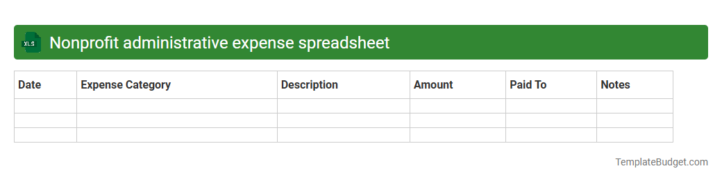 Nonprofit administrative expense spreadsheet