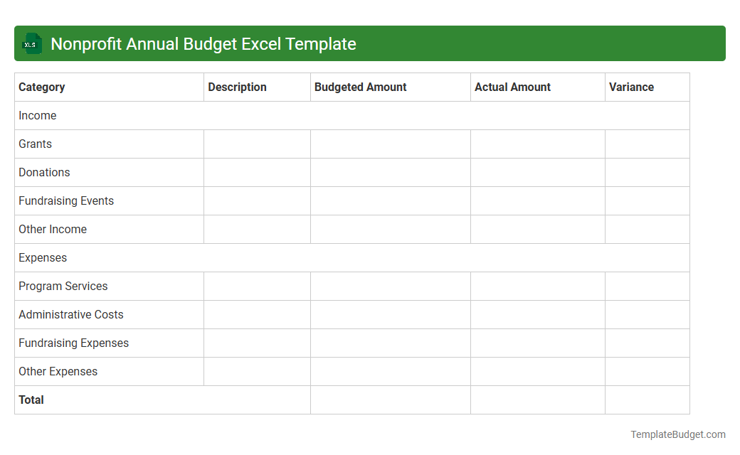 Nonprofit Annual Budget Excel Template