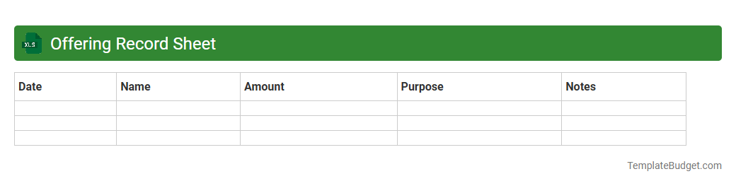 Offering Record Sheet