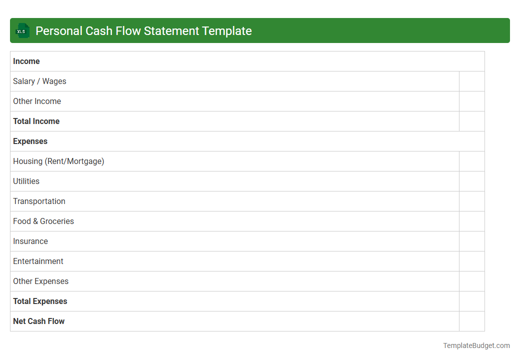 Personal Cash Flow Statement Template
