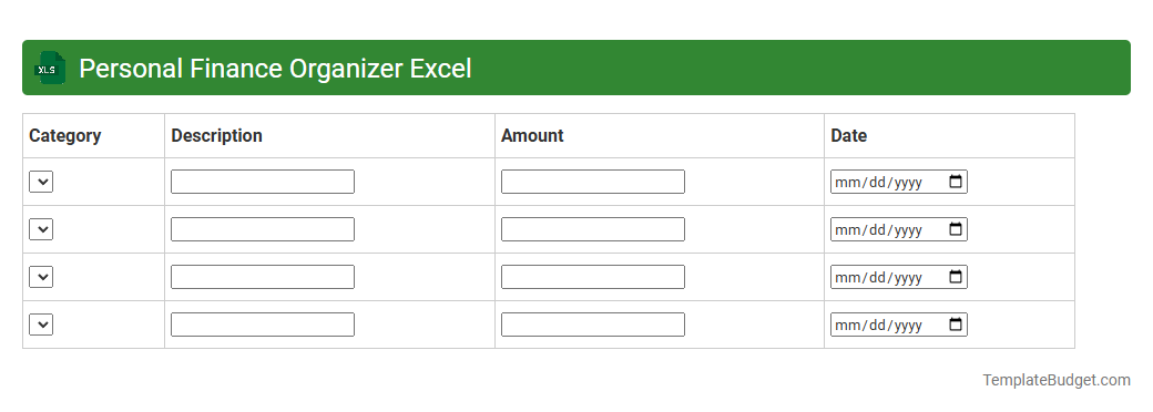 Personal Finance Organizer Excel