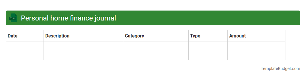 Personal home finance journal