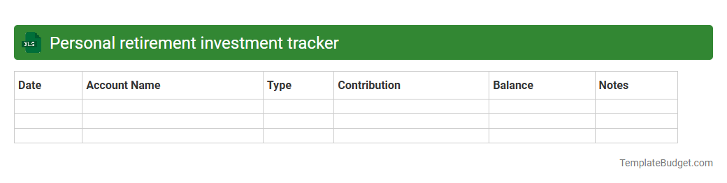 Personal retirement investment tracker