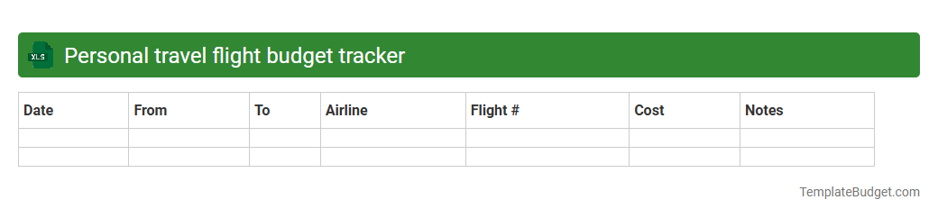 Personal travel flight budget tracker
