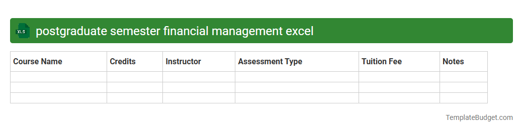 postgraduate semester financial management excel