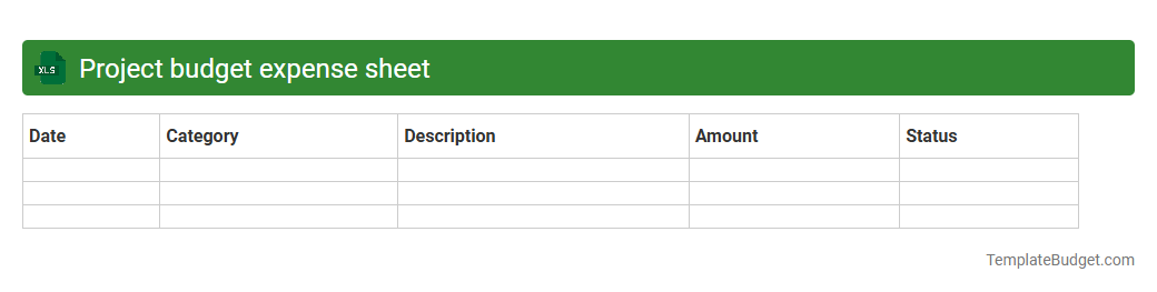 Project budget expense sheet