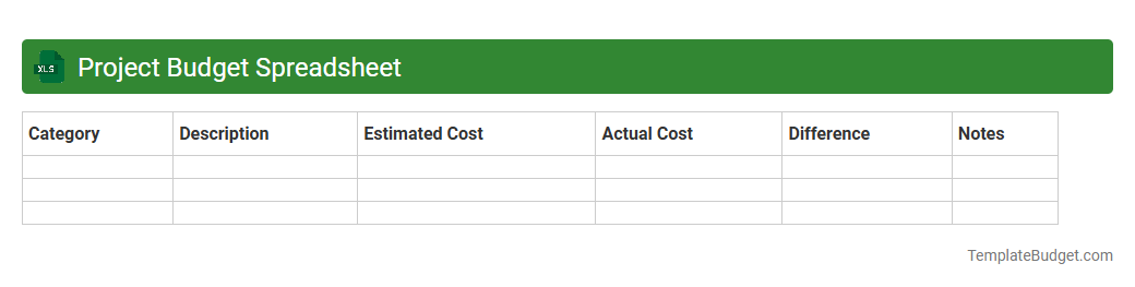 Project Budget Spreadsheet