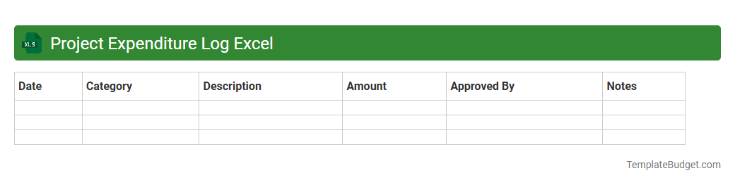 Project Expenditure Log Excel