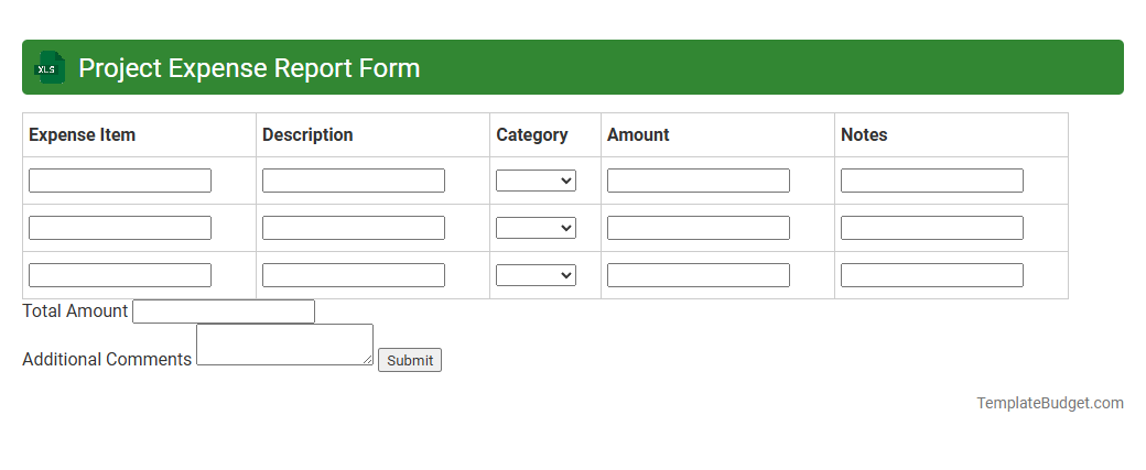Project Expense Report Form