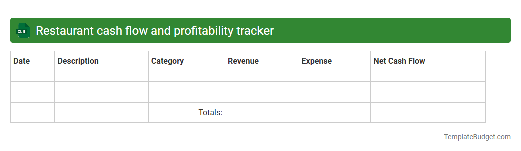 Restaurant cash flow and profitability tracker
