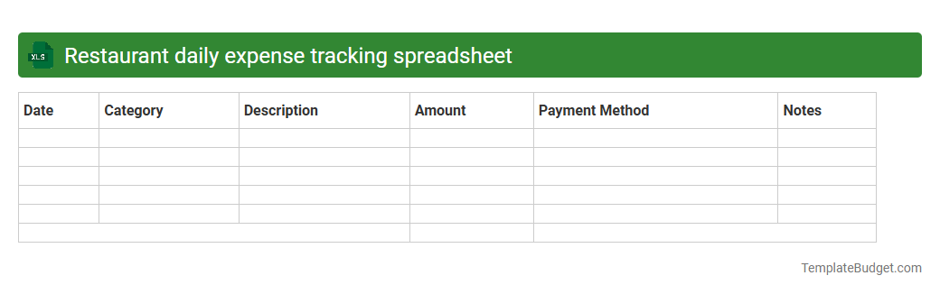 Restaurant daily expense tracking spreadsheet