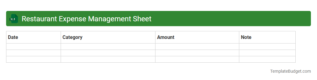 Restaurant Expense Management Sheet