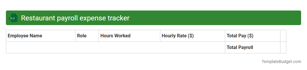 Restaurant payroll expense tracker