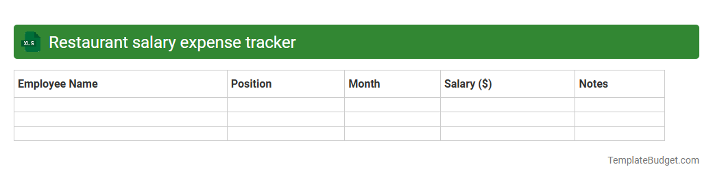 Restaurant salary expense tracker