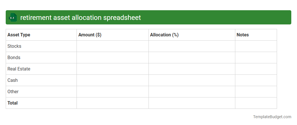 retirement asset allocation spreadsheet