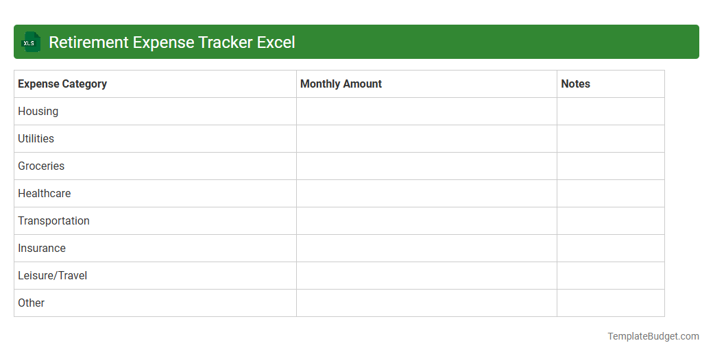 Retirement Expense Tracker Excel