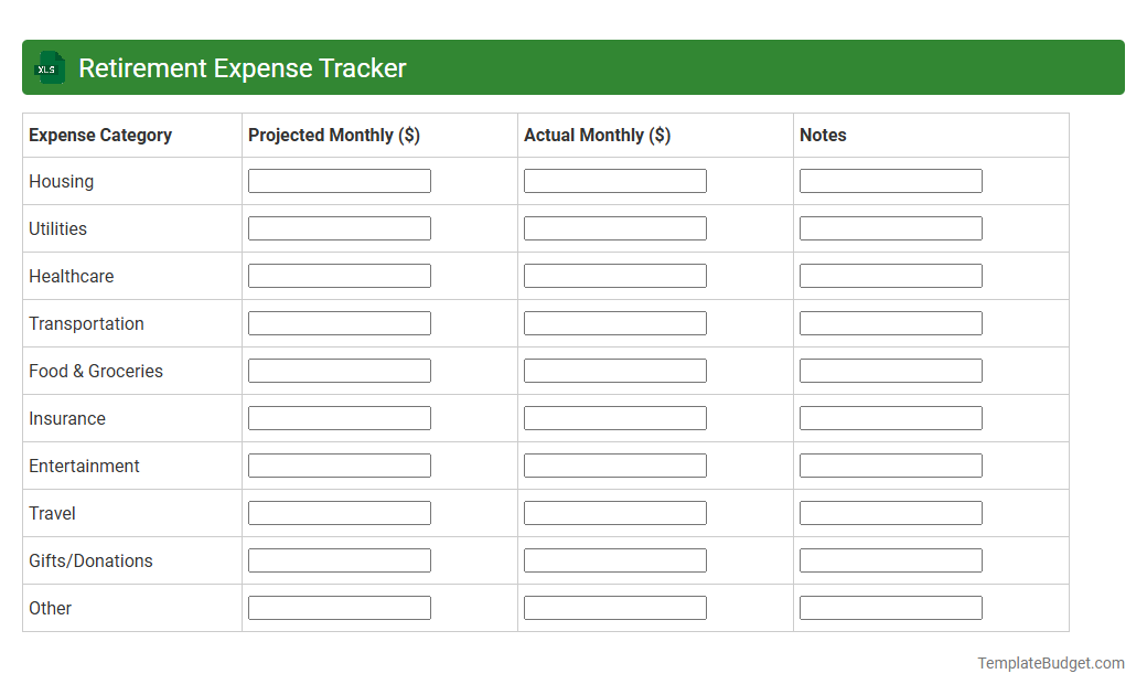 Retirement Expense Tracker