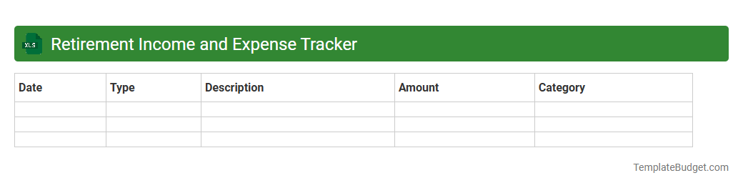 Retirement income and expense tracker