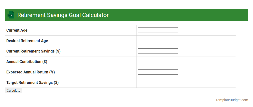 Retirement Savings Goal Calculator