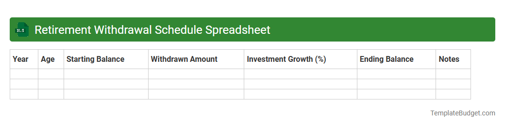 Retirement Withdrawal Schedule Spreadsheet