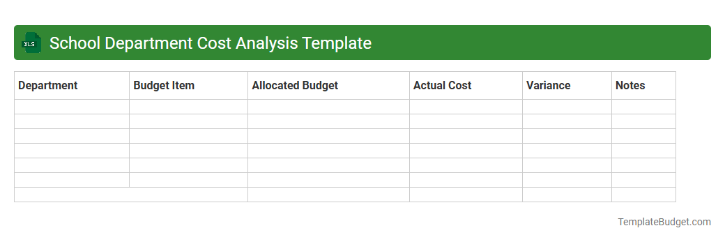 School Department Cost Analysis Template