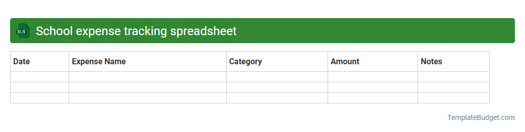 School expense tracking spreadsheet