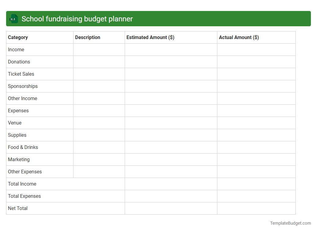 School fundraising budget planner