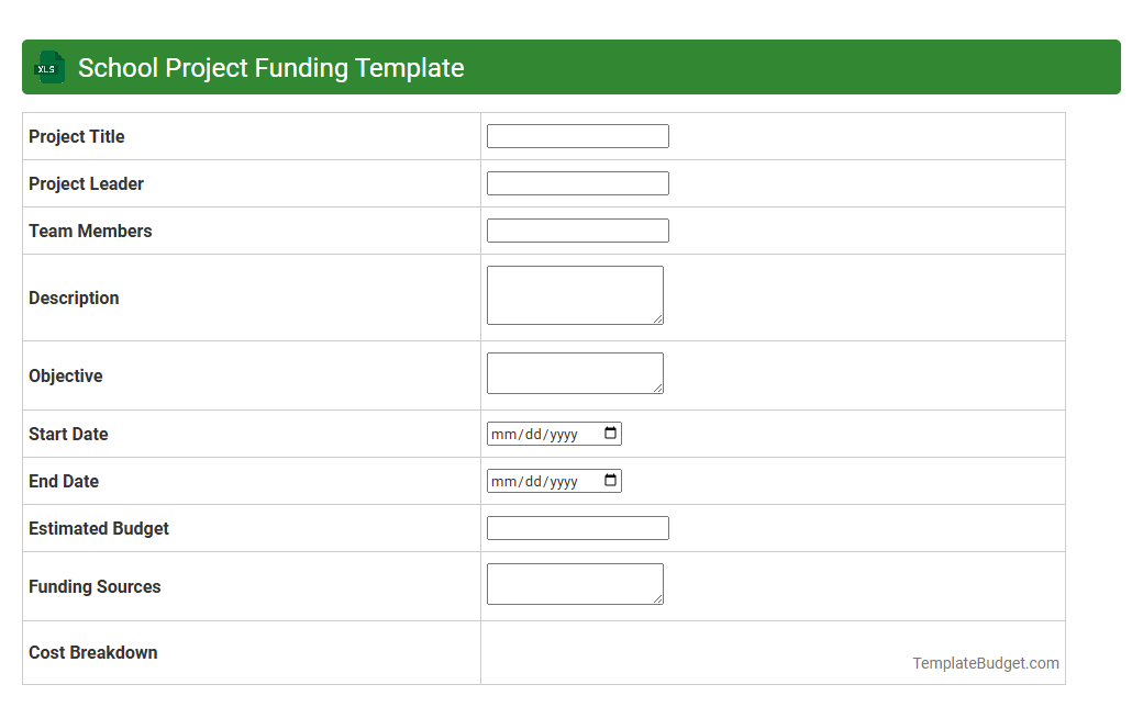 School Project Funding Template